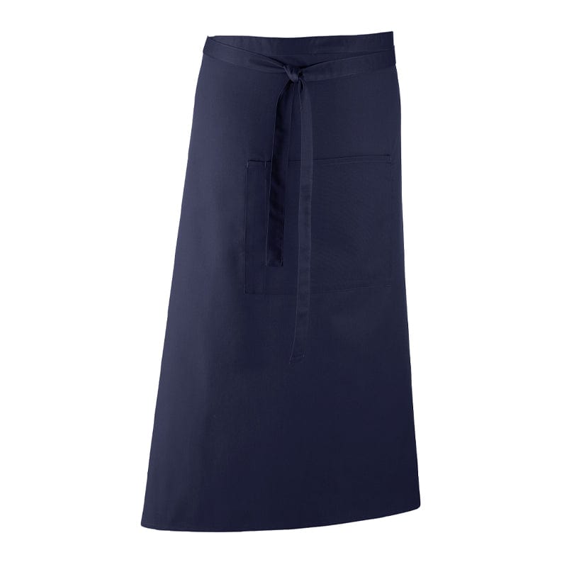 navy long bar apron