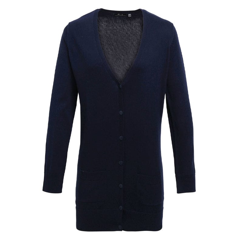 navy longline kitted cardigan pr698