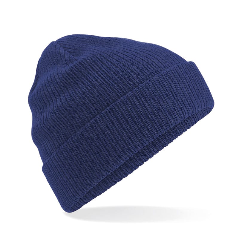 navy organic cotton beechfield beanie