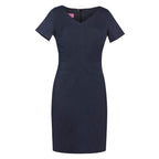 navy pindot non stick teflon dress