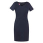 navy pindot non stick teflon dress