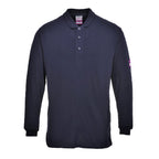 navy portwest long sleeve poloshirt