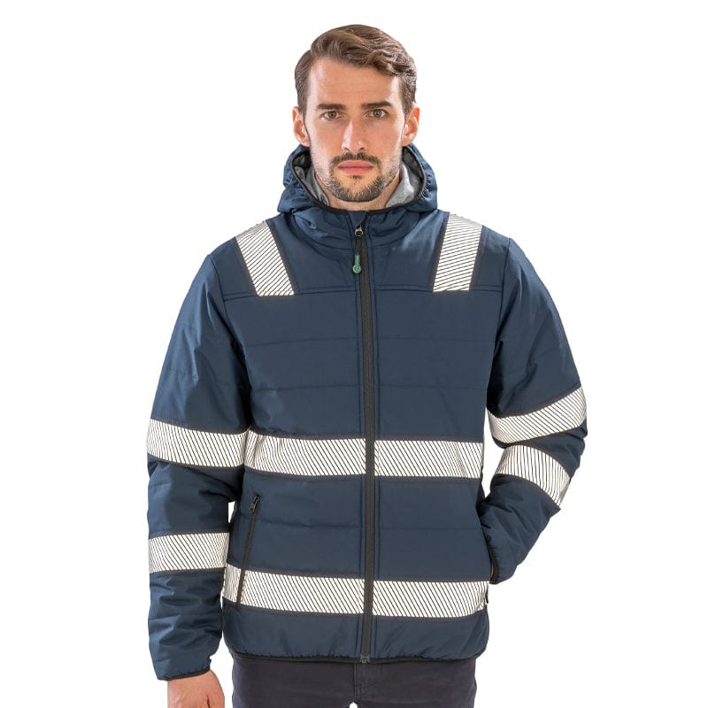 navy result recycled padded jacket