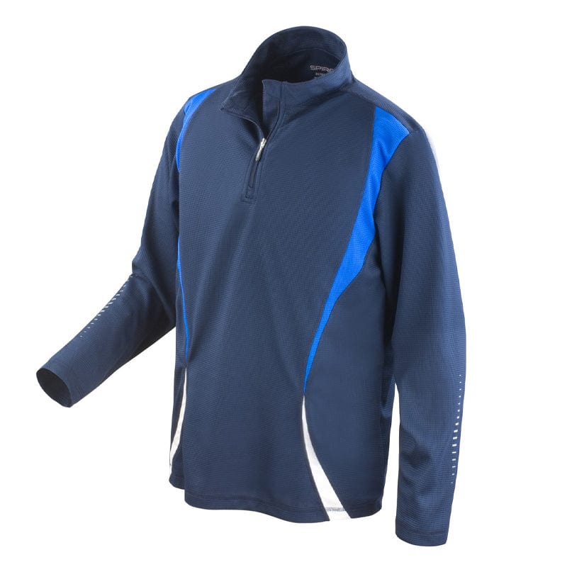 navy royal white spiro training top