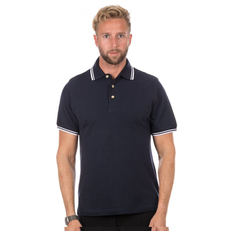 navy side vented polo shirt
