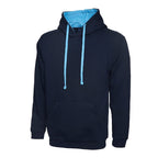 navy sky blue contrast uneek hoodie