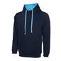 navy sky blue contrast uneek hoodie