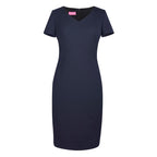 navy smart v neck dress
