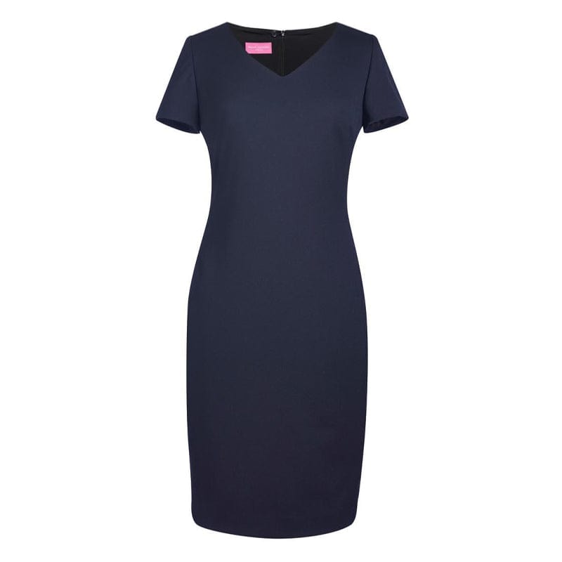 navy smart v neck dress