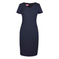 navy smart v neck dress