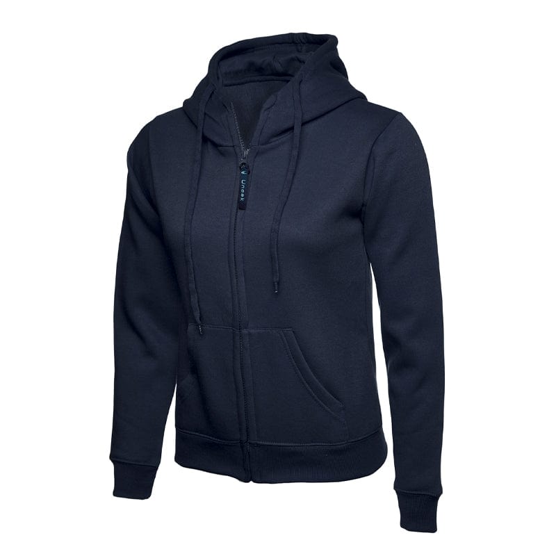 navy uc505 ladies zip hoodie