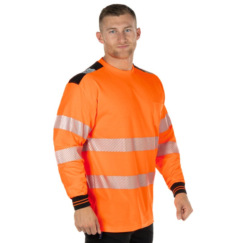 orange black hi vis tshirt t185