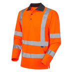 orange contrast collar hivis polo