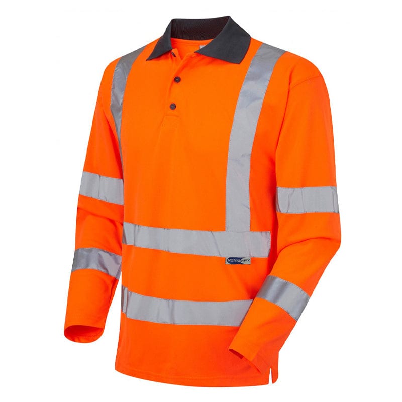 orange contrast collar hivis polo