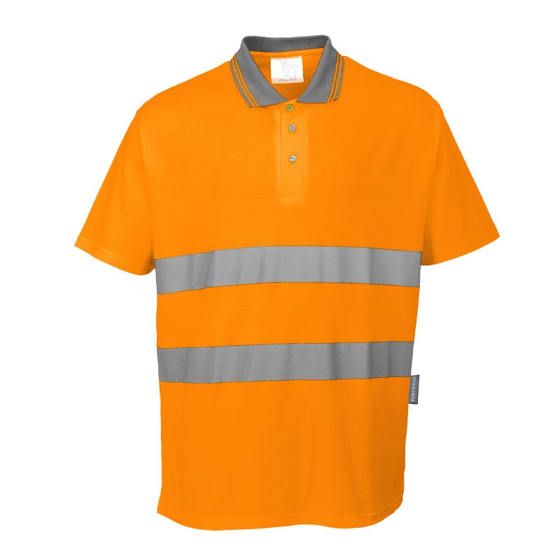 orange cotton hi vis polo