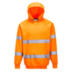 orange high vis hooded sweatshirt