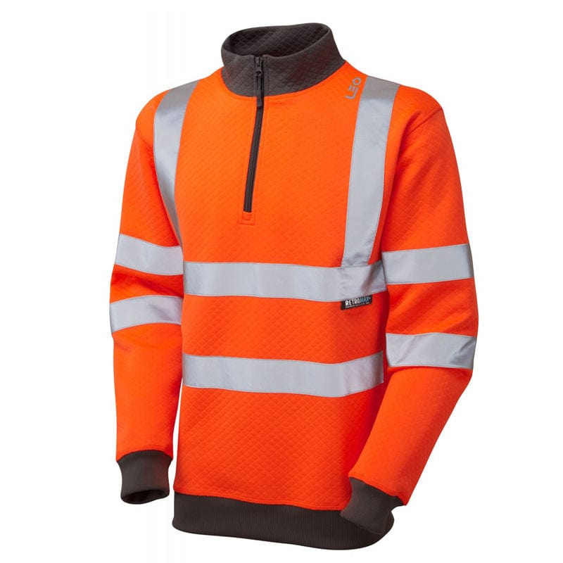 orange leo workwear hi vis zip