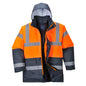 orange navy contrast jacket