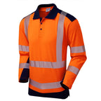 orange navy leo workwear polo