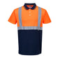 orange navy polo shirt s479