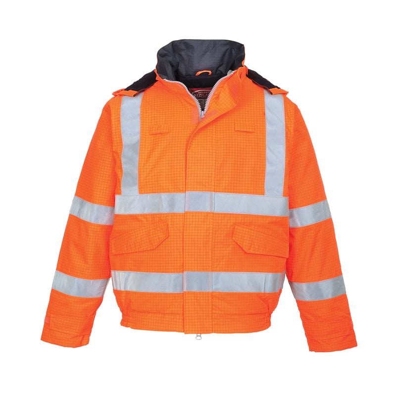 orange rain hi vis antistatic bomber jacket