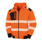 orange recycled fabric hi vis hoodie