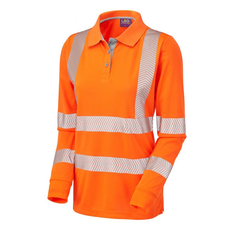 orange womens hi vis polo