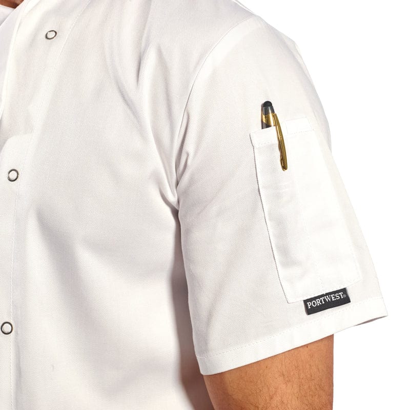 pen pocket short sleeve chef