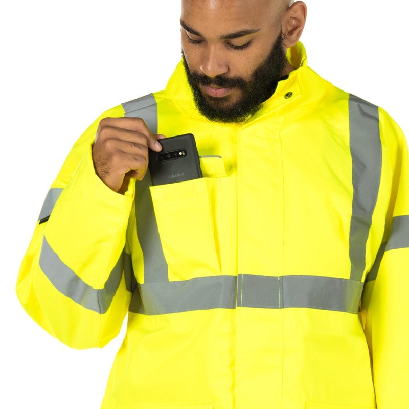 pocket weather coated jacket