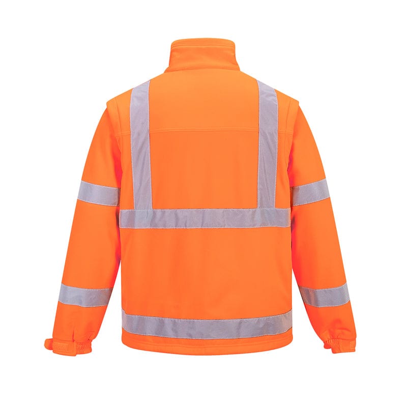 portwest hi vis 3 layer softshell jacket S428 orange back