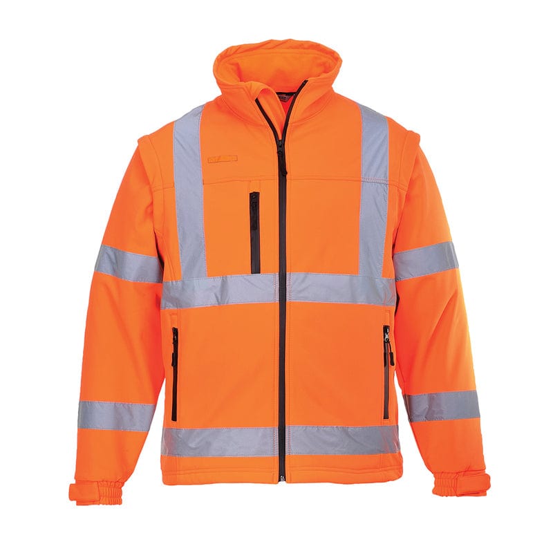 portwest hi vis 3 layer softshell jacket S428 orange front