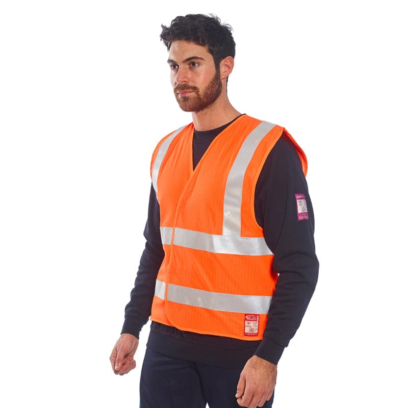 portwest hi vis anti static vest flame resistant fr71