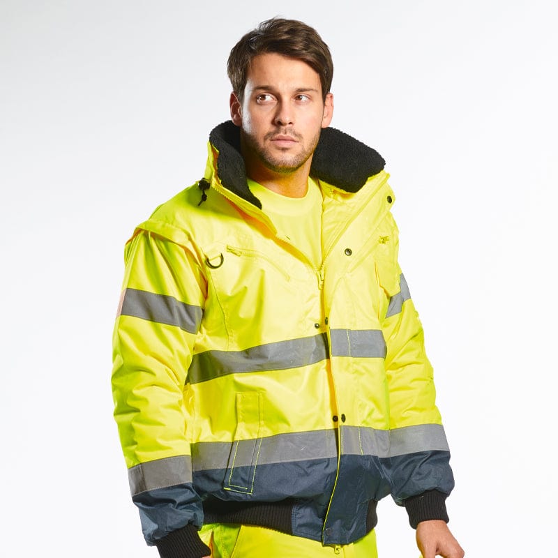 portwest hi vis contrast bomber jacket c465