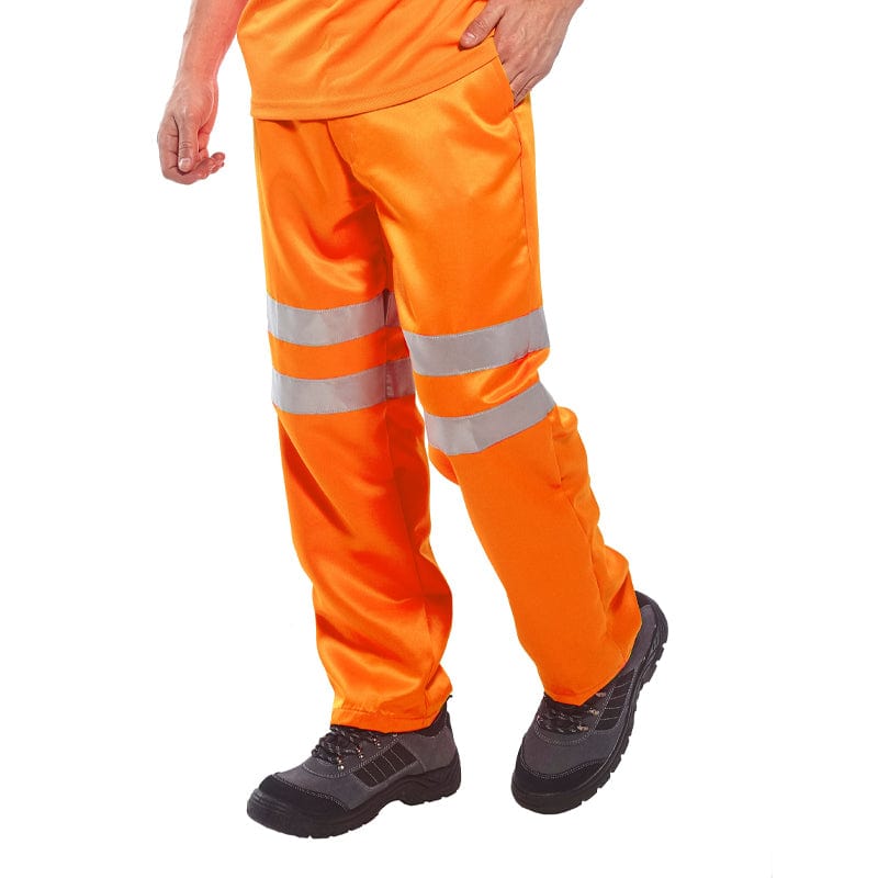 portwest hi vis poly cotton trousers ris rt45