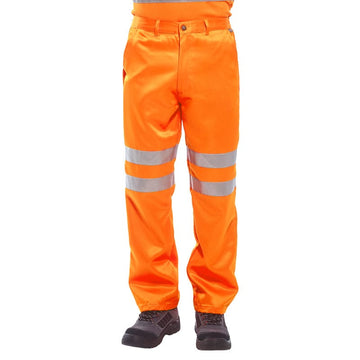 portwest hi vis poly cotton trousers
