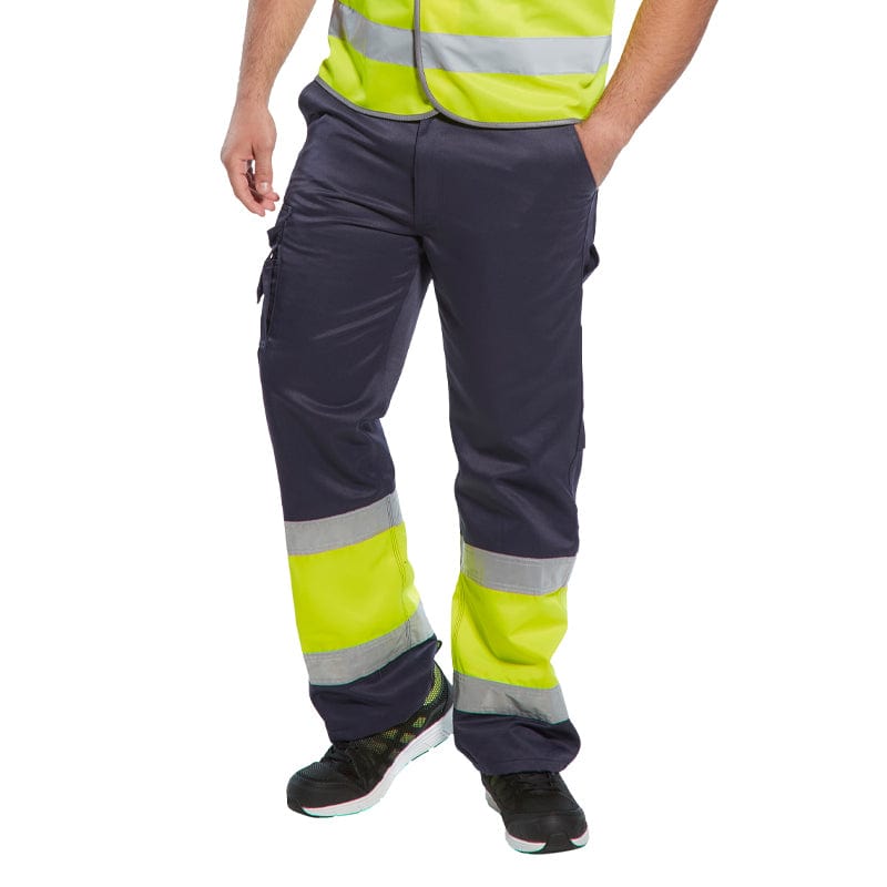 portwest hi vis two tone combat trousers e049