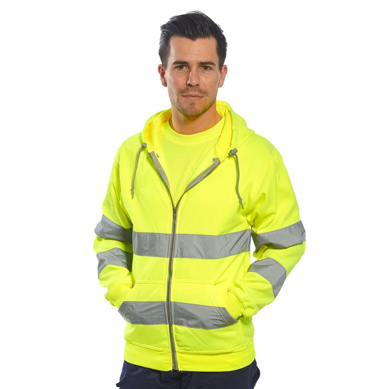 portwest hi vis zip front hoodie b305