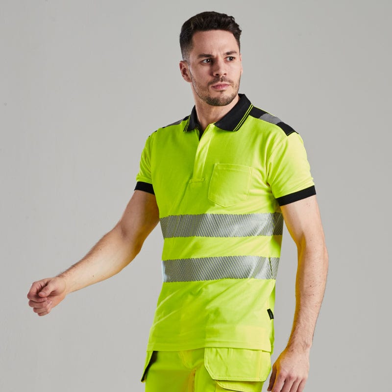 portwest pw3 hi vis polo shirt t180