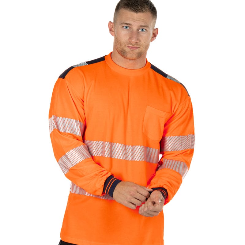 portwest pw3 hi vis t shirt long sleeve t185