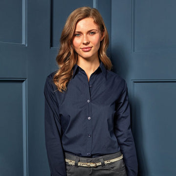 premier ladies long sleeve poplin blouse pr300jpg