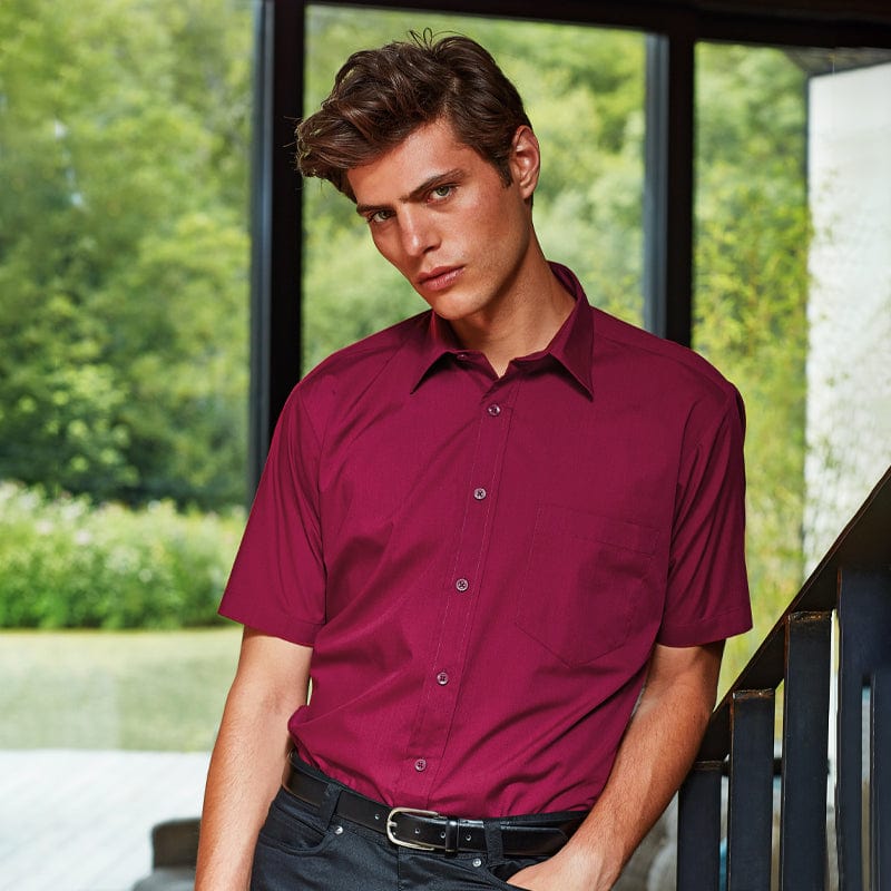 premier mens short sleeve poplin shirt pr202