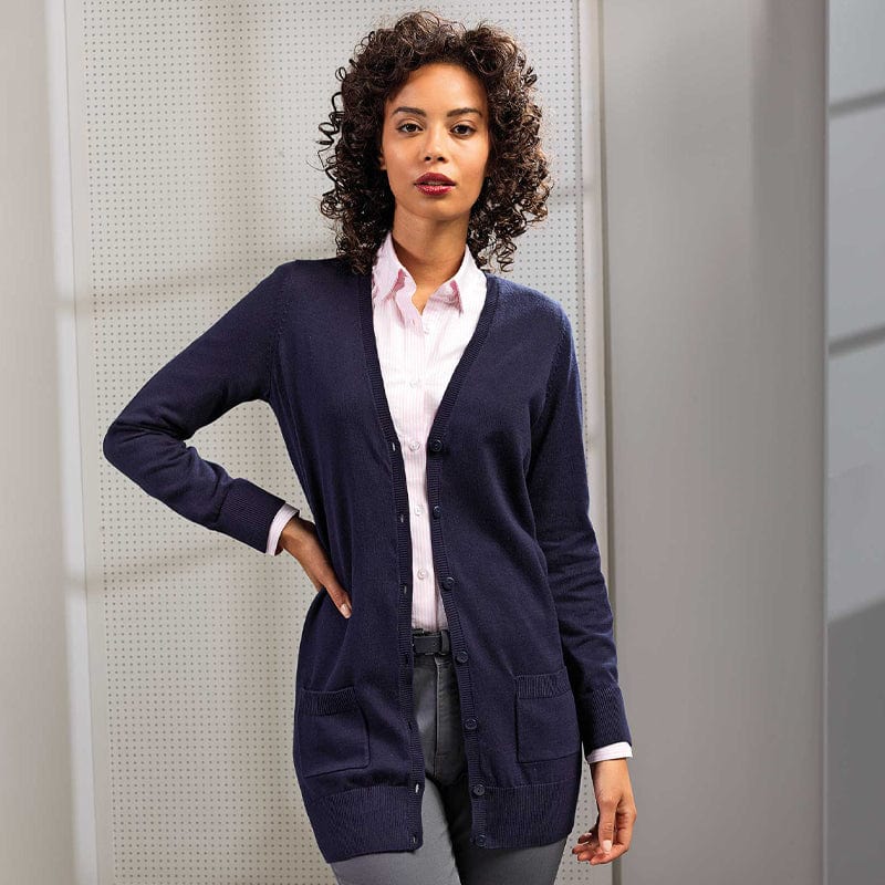 premier women s longline knitted cardigan pr698