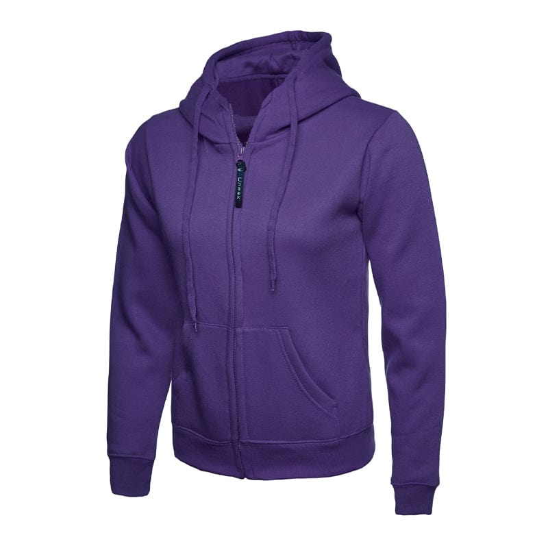 purple uc505 ladies zip hoodie