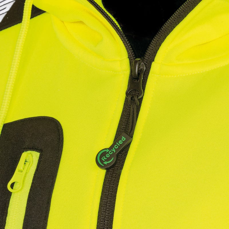 recycled hi vis hoodie zip