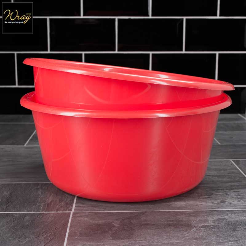 red 14 inch washing up bowl