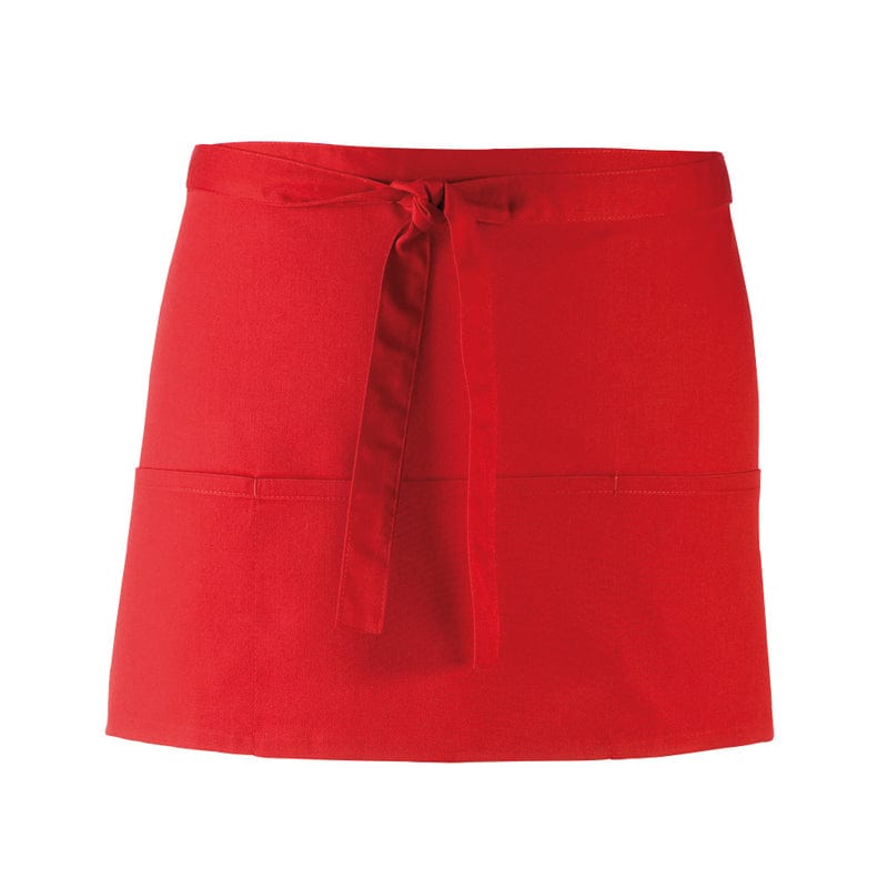 red 3 pocket apron