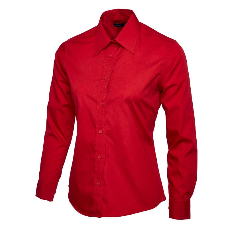 red cotton poplin polo uc711