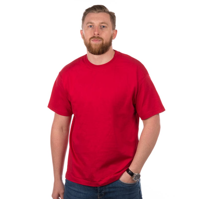 red mens crew neck tshirt