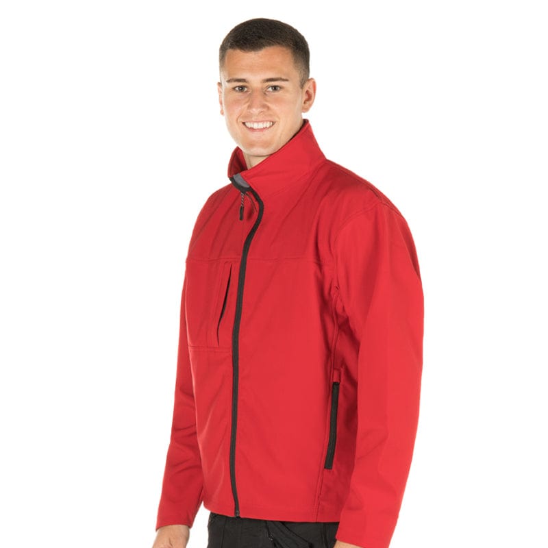 red mens softshell jacket