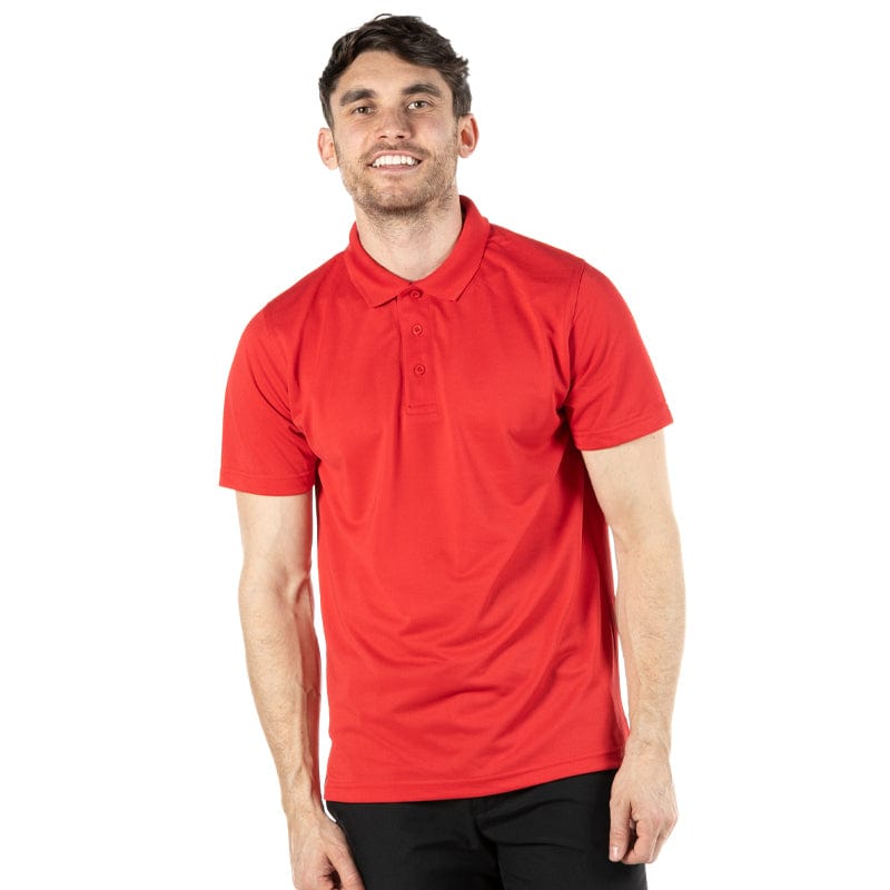 red mens workwear sporty polo